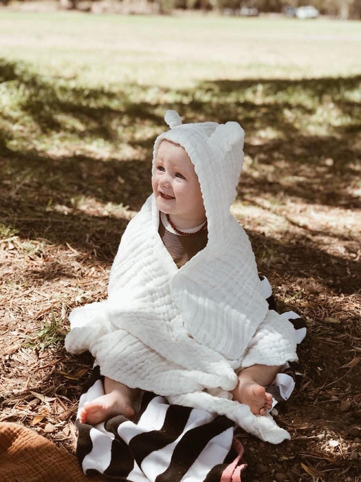 Organic Cotton Hooded Towel with Ears - bpa free- Eco wood- design conscious-Dove and Dovelet